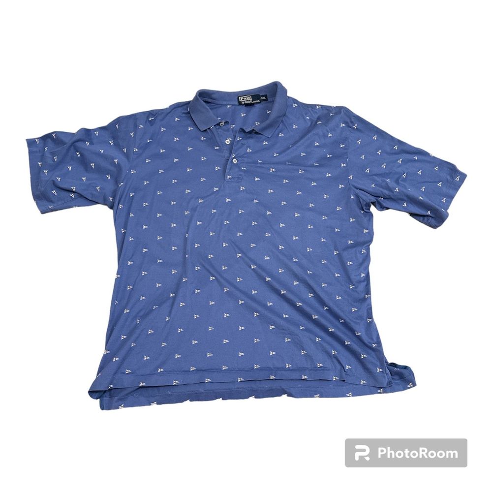 Polo Ralph Lauren Polo Shirt Adult Size 2XL XXL Cross Flag All Over Print Mens